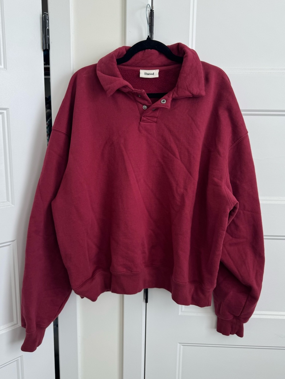 Elwood Heavyweight Fleece Polo Collar Unisex Long Sleeve Cotton Sweatshirt